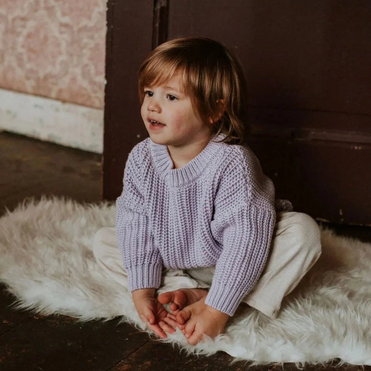 Laguna Chunky Knit Sweater in Violet