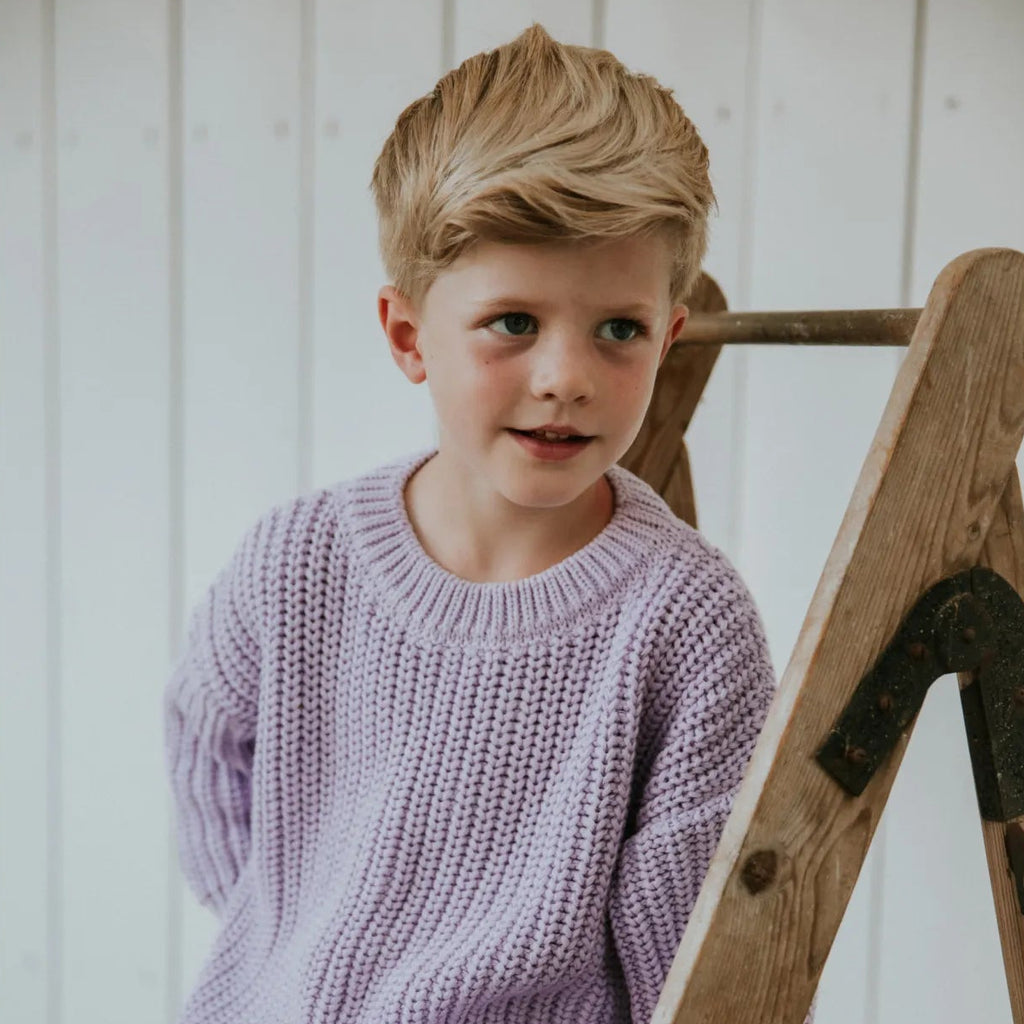 Laguna Chunky Knit Sweater in Violet