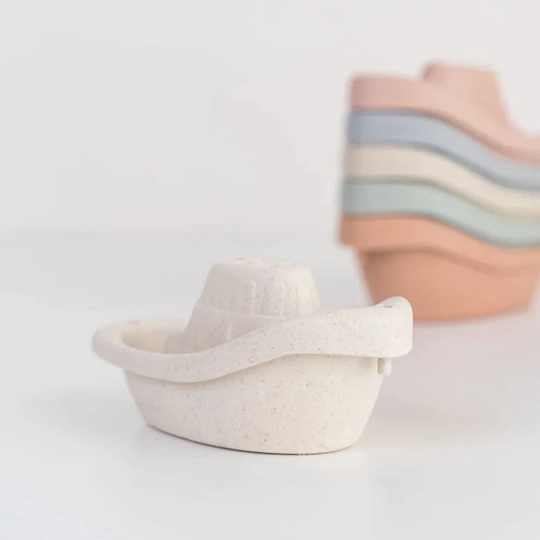 Wheat Straw Bath-Time Boat Toy Set (Set of 6)