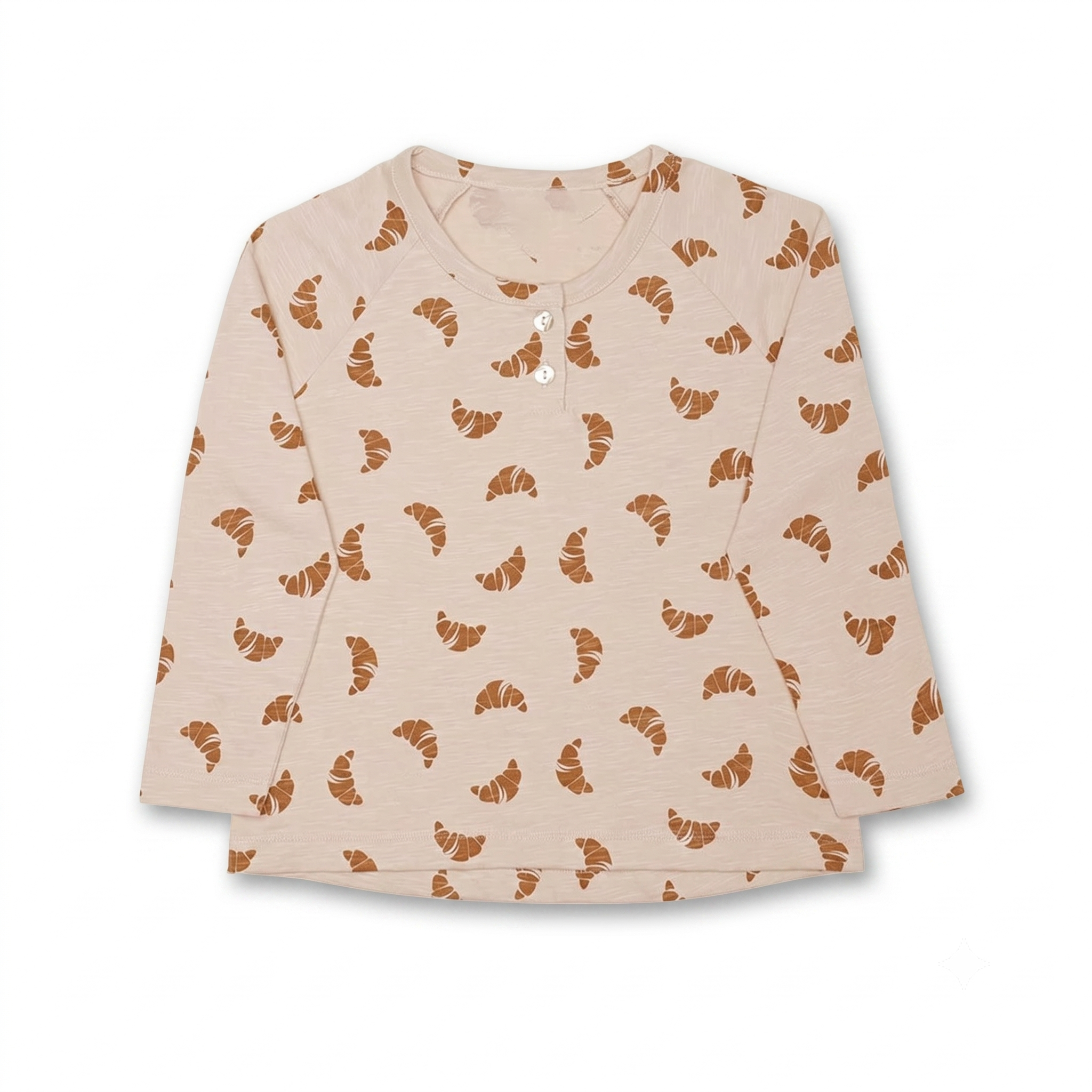 Long Sleeve Croissant Print Tee