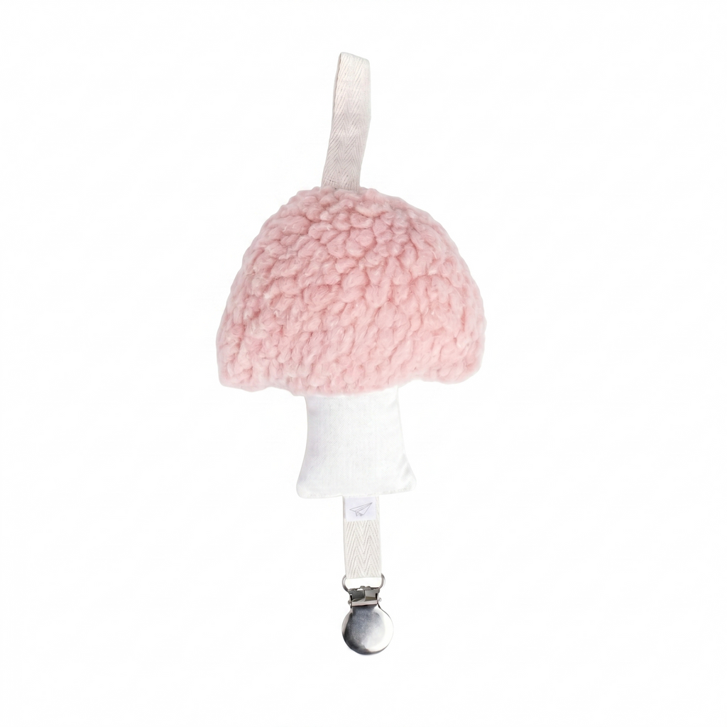 Sherpa Mushroom Pacifier Holder - Shortcake