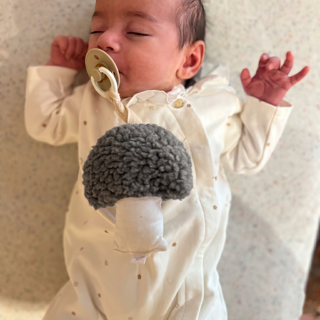 Sherpa Mushroom Pacifier Holder - Dew
