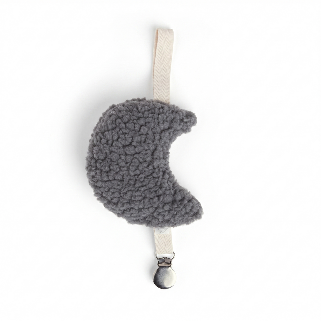 Sherpa Moon Pacifier Holder - Dew