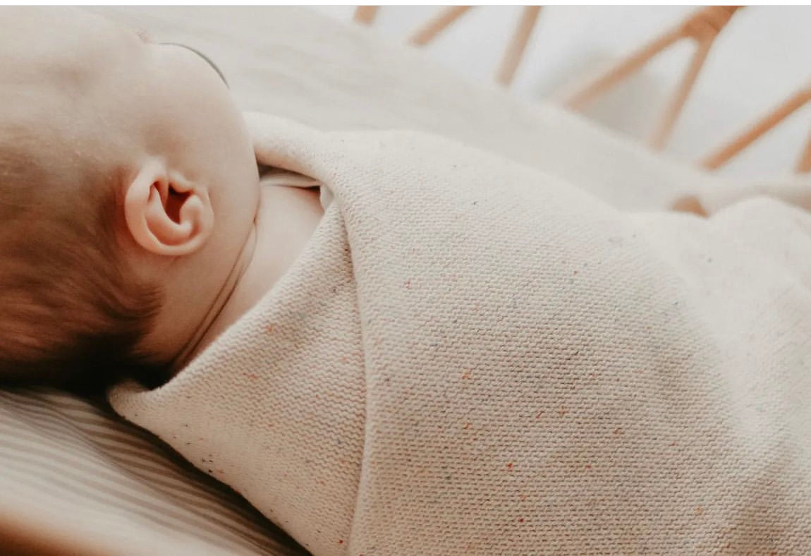 Confetti Speckled Knit Blanket in Sand