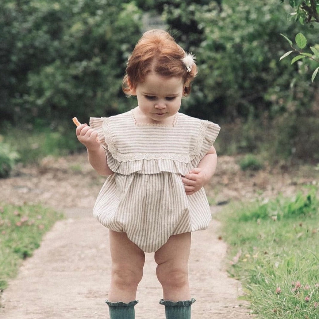 Frill Romper Beige