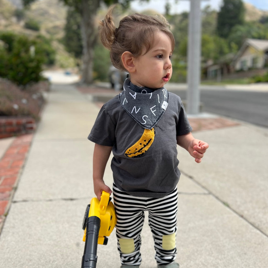 Gone Bananas Terry Embroidered T-Shirt - Grey