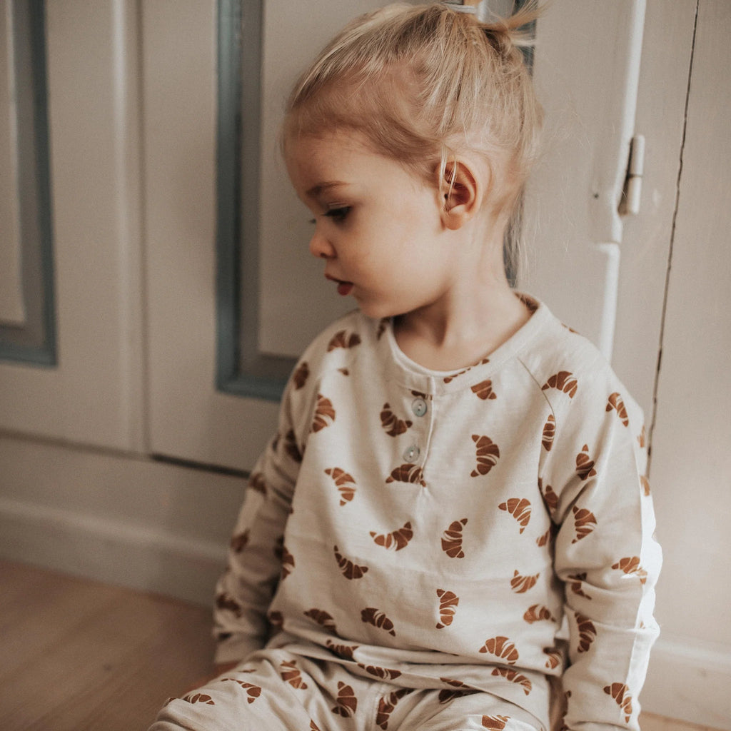 Long Sleeve Croissant Print Tee