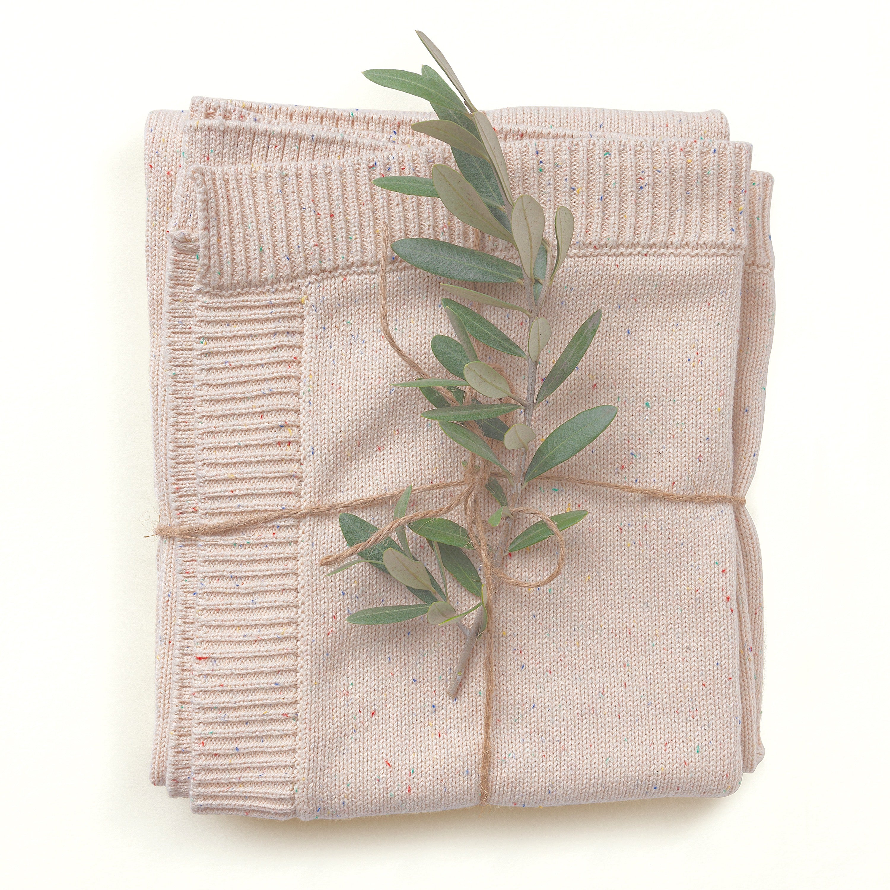 Confetti Speckled Knit Blanket in Sand