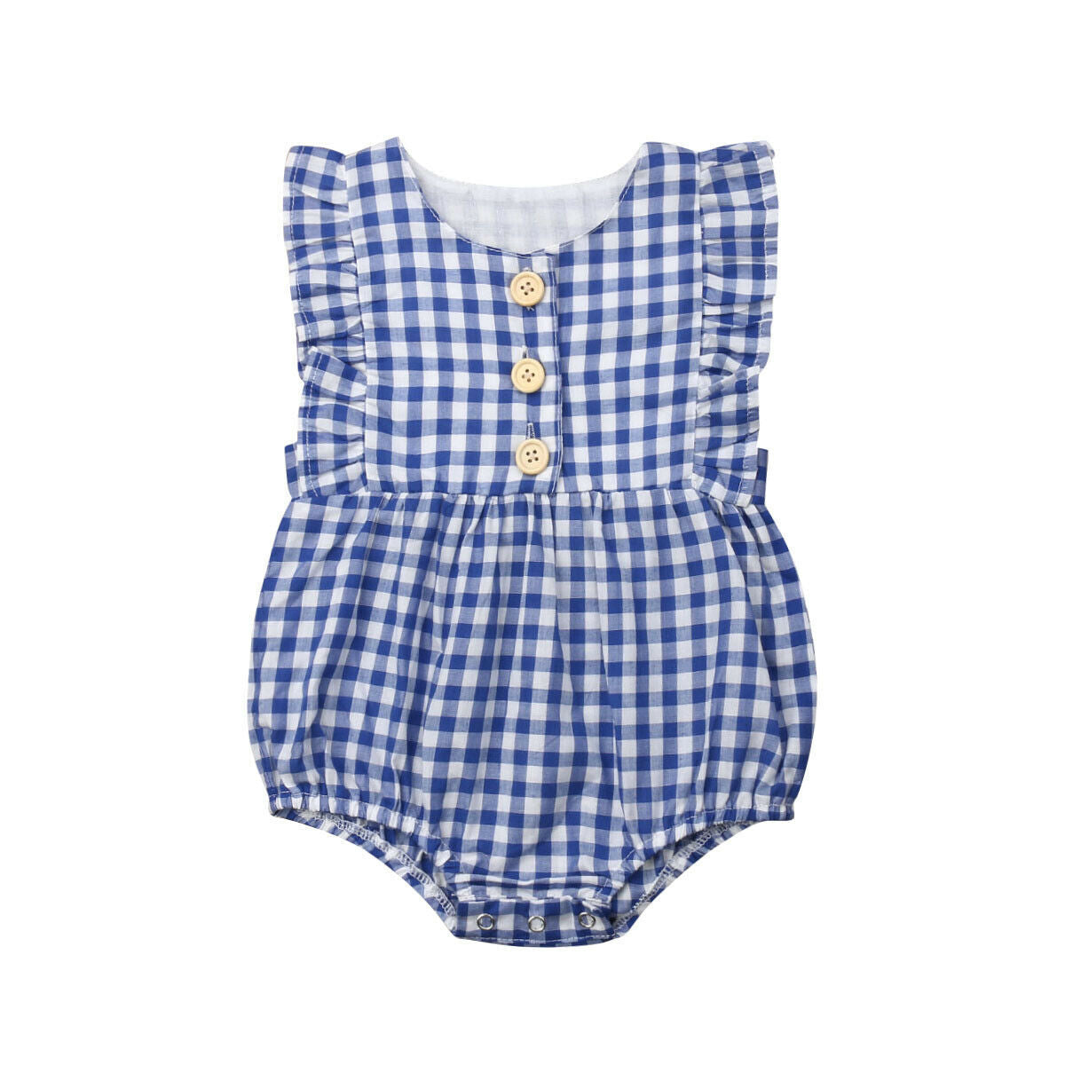 Gingham Romper Blue