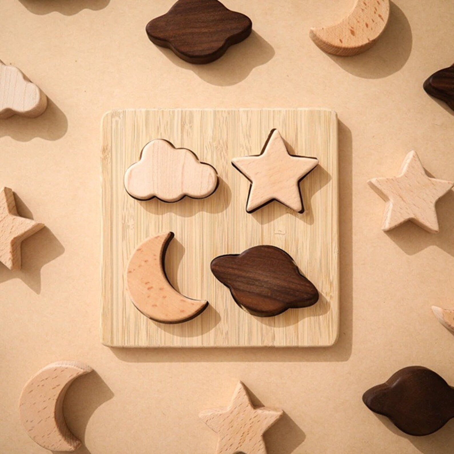Wooden Montessori Solar System Puzzle