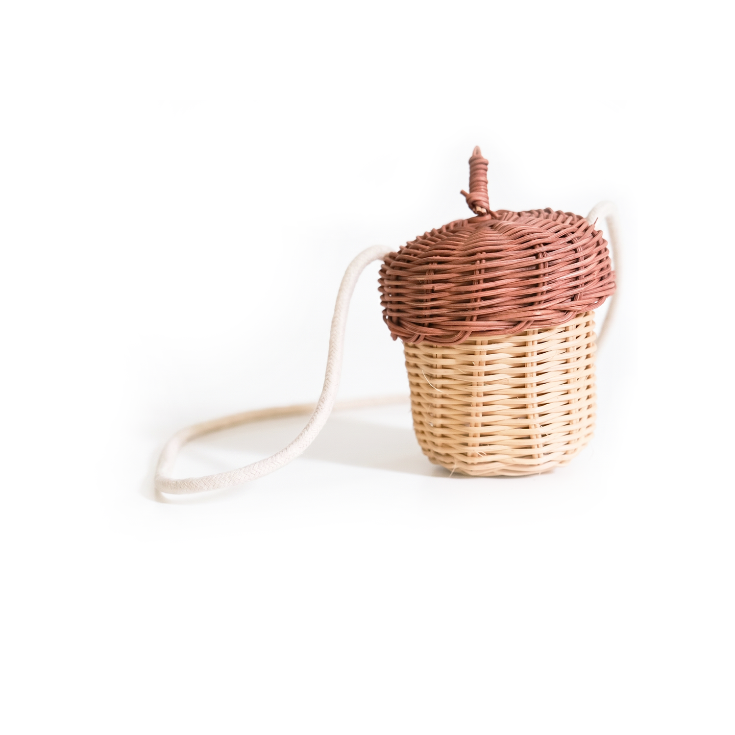 Autumn Acorn Crossbody Wicker Satchel