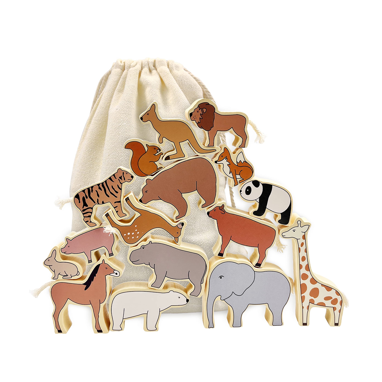 Wild Buddies Wooden Animal Stacking Set