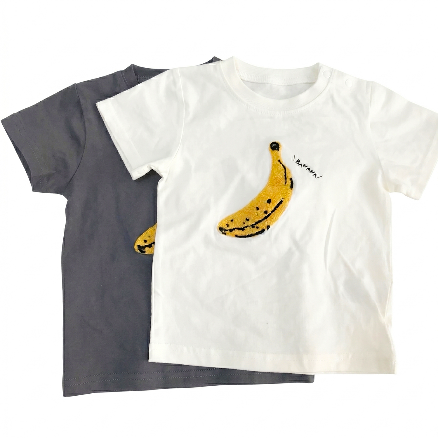 Gone Bananas Terry Embroidered T-Shirt - Grey