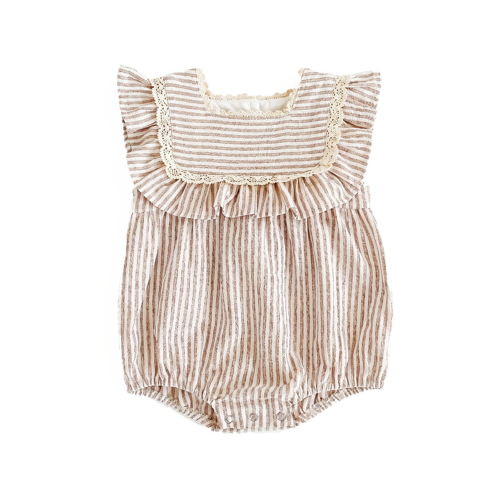 Frill Romper Beige