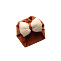 Newborn Bow Beanie - Brown/Cream