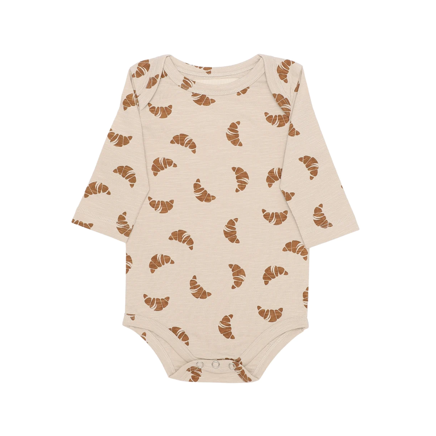 Croissant Print Long Sleeve Onesie
