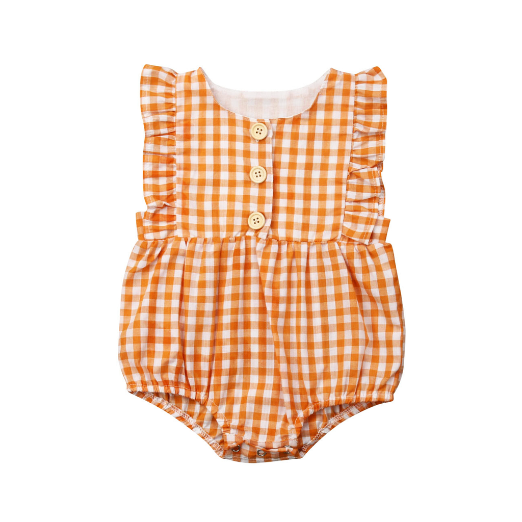 Gingham Romper Orange