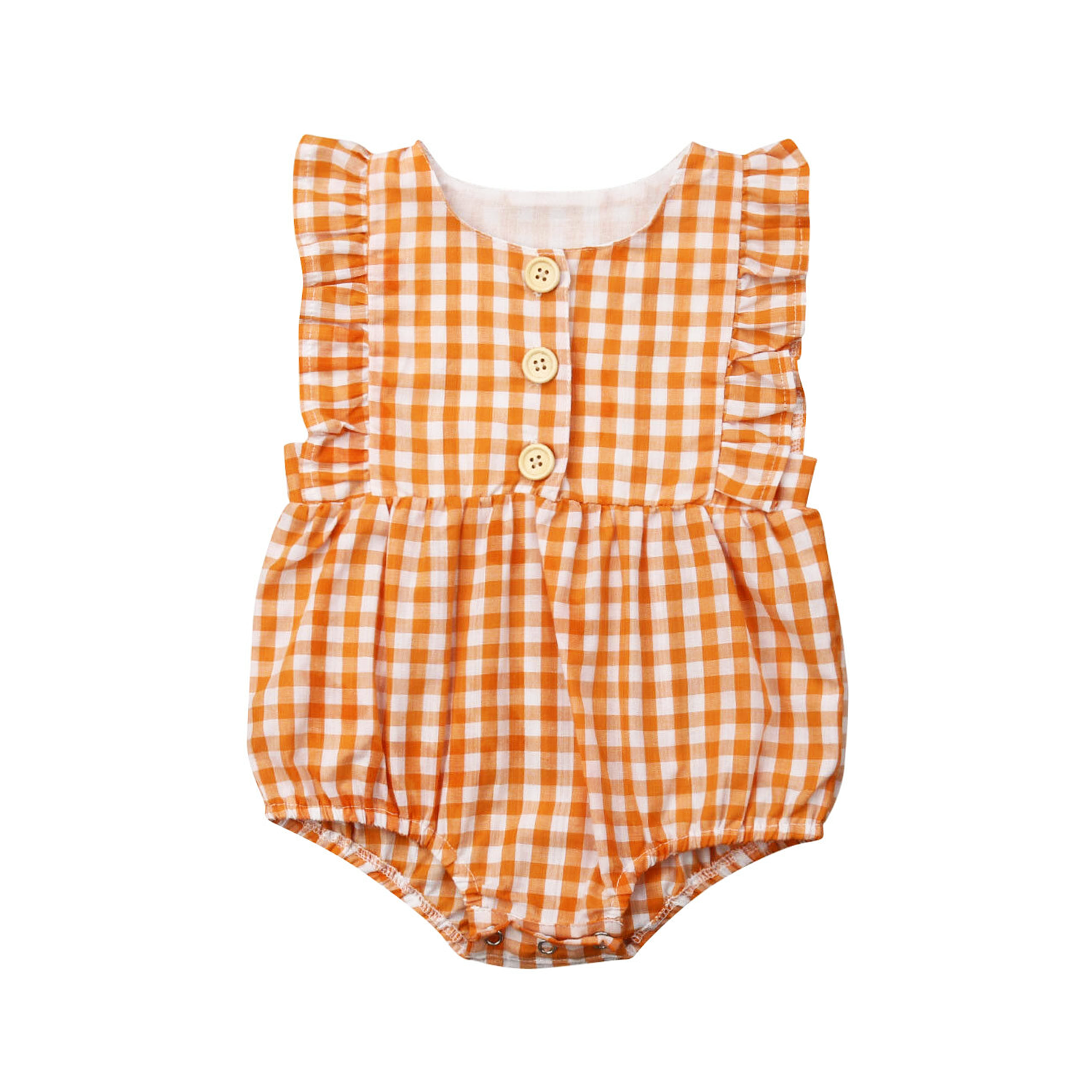 Gingham Romper Orange