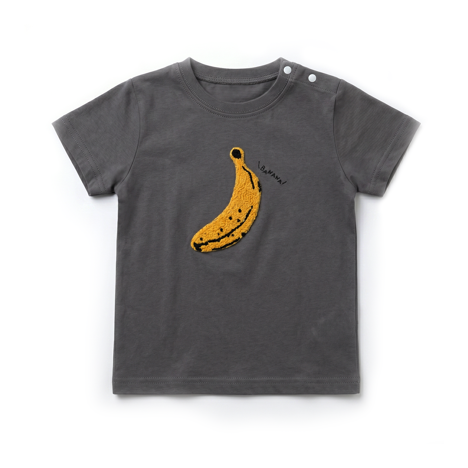 Gone Bananas Terry Embroidered T-Shirt - Grey