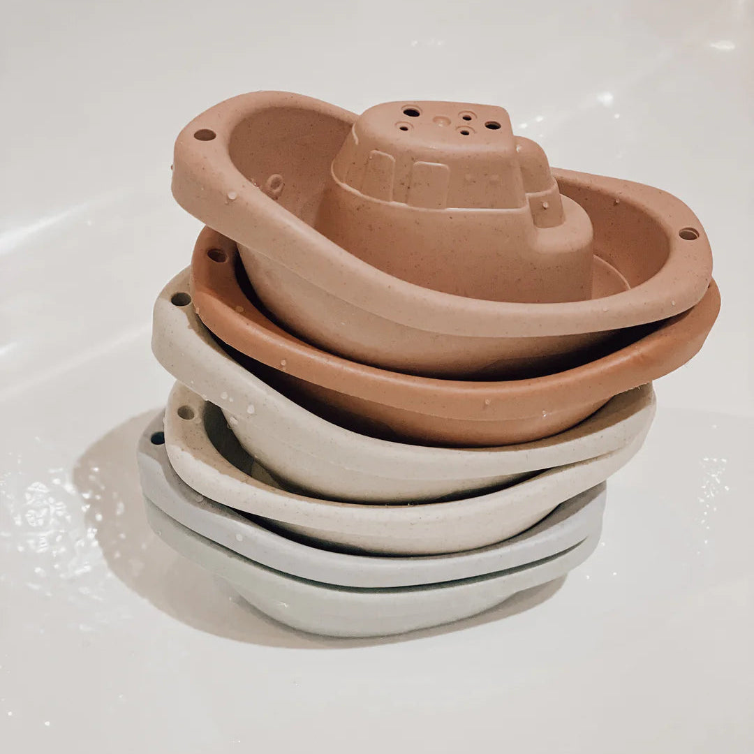 Wheat Straw Bath-Time Boat Toy Set (Set of 6)