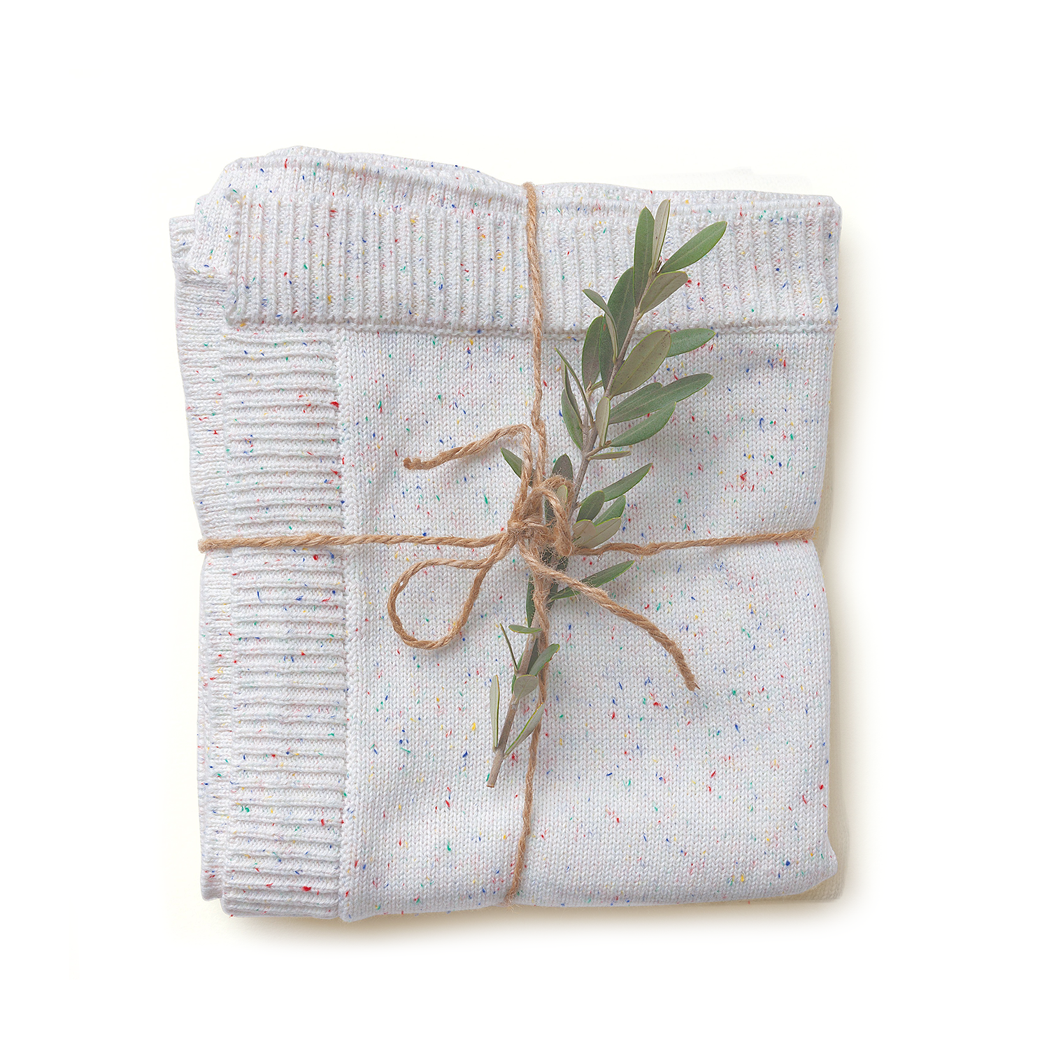 Confetti Speckled Knit Blanket in Milkshake