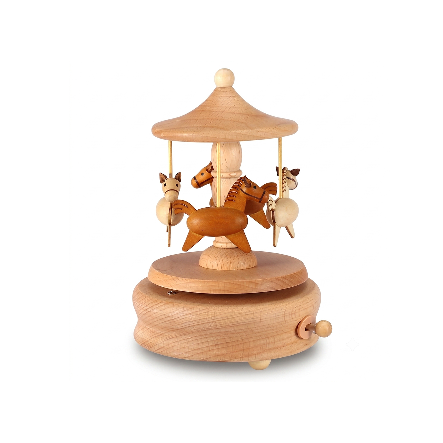 Merry Go Round Woodcraft Carousel Music Box