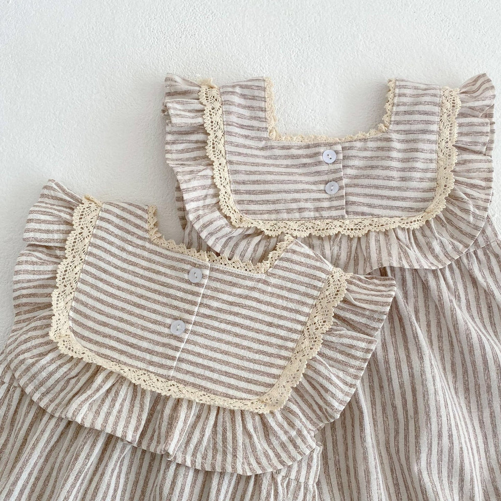 Frill Romper Beige
