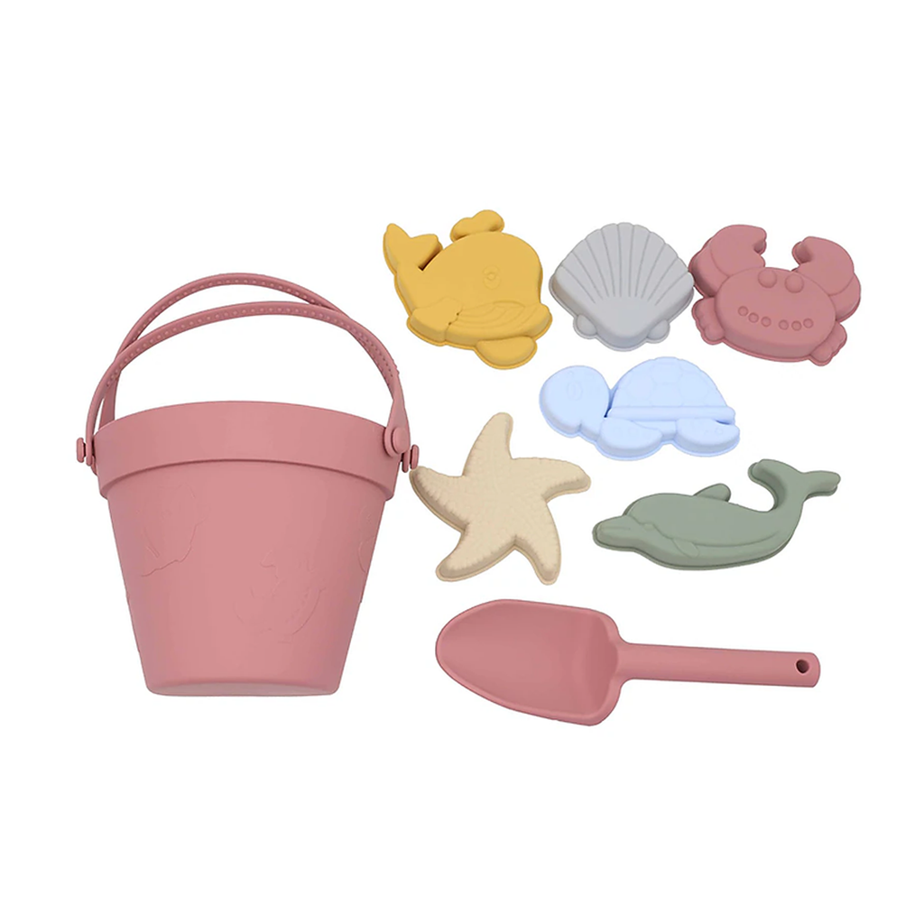 Beach Bucket Sand Toy Set - Dusty Rose