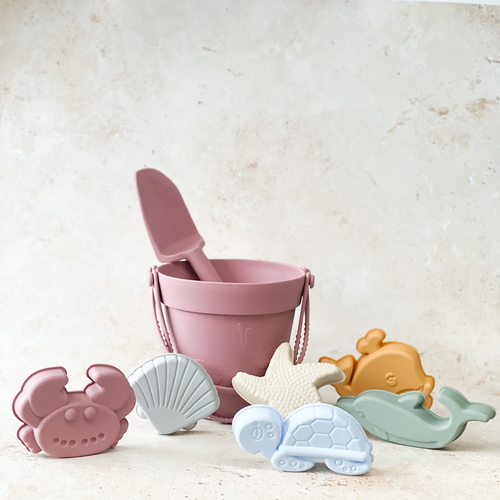 Beach Bucket Sand Toy Set - Dusty Rose