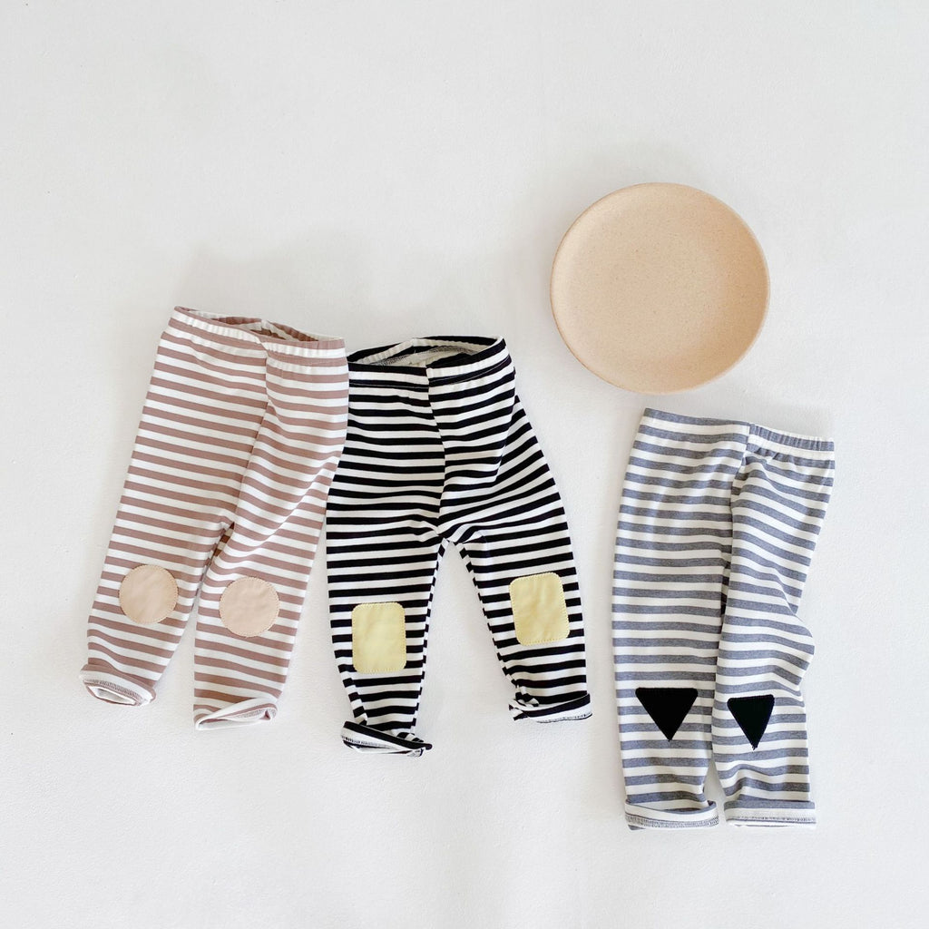 Knee Patch Leggings - Brown/White