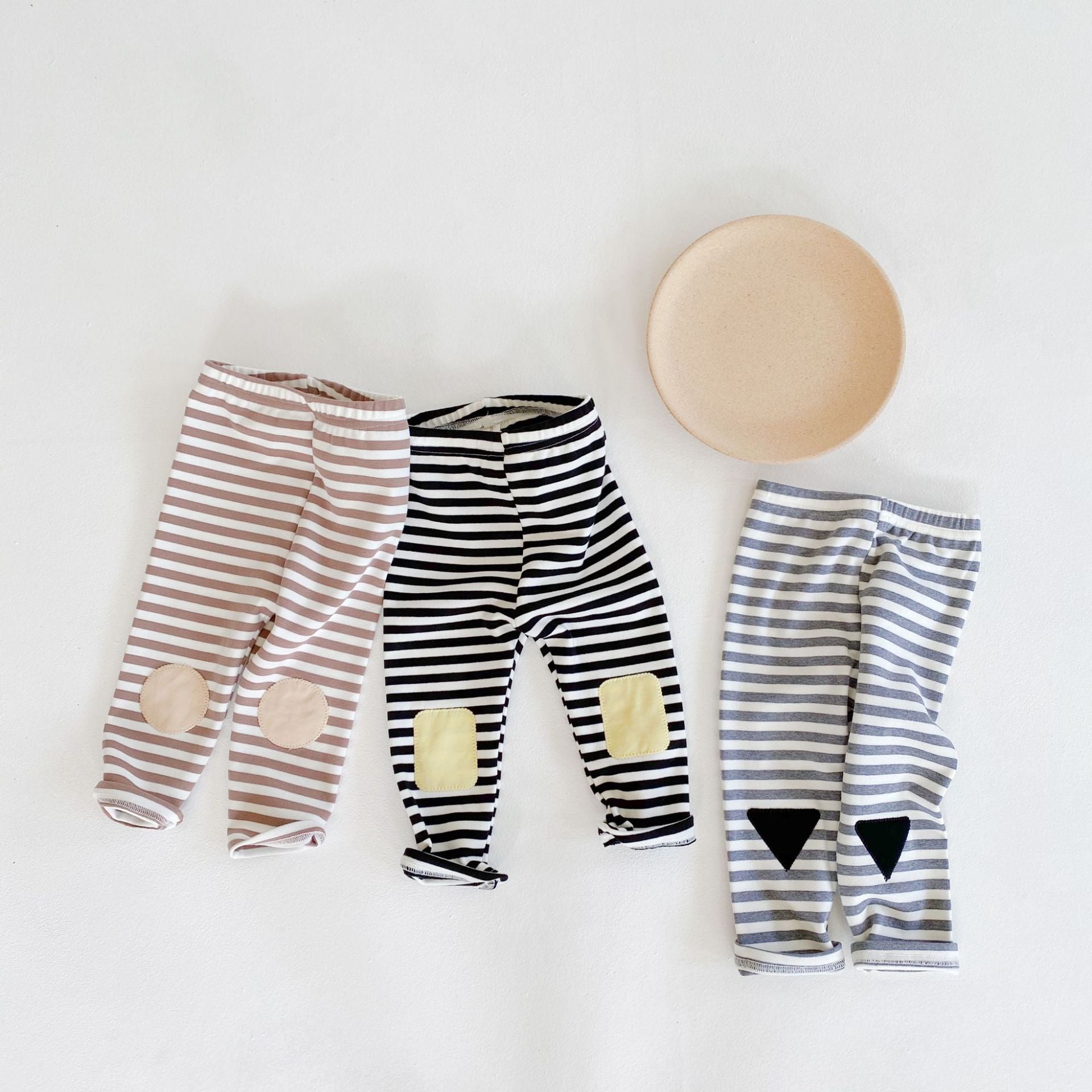 Knee Patch Leggings - Brown/White
