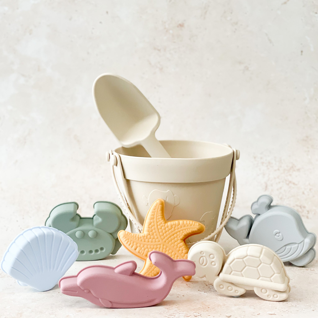 Beach Bucket Sand Toy Set - Cream