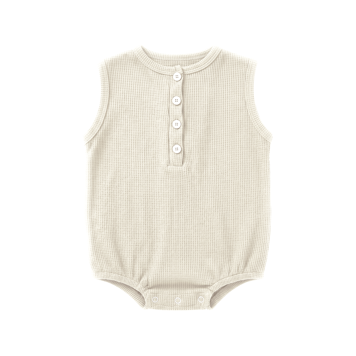 Matteo Waffle Romper - Sea Salt