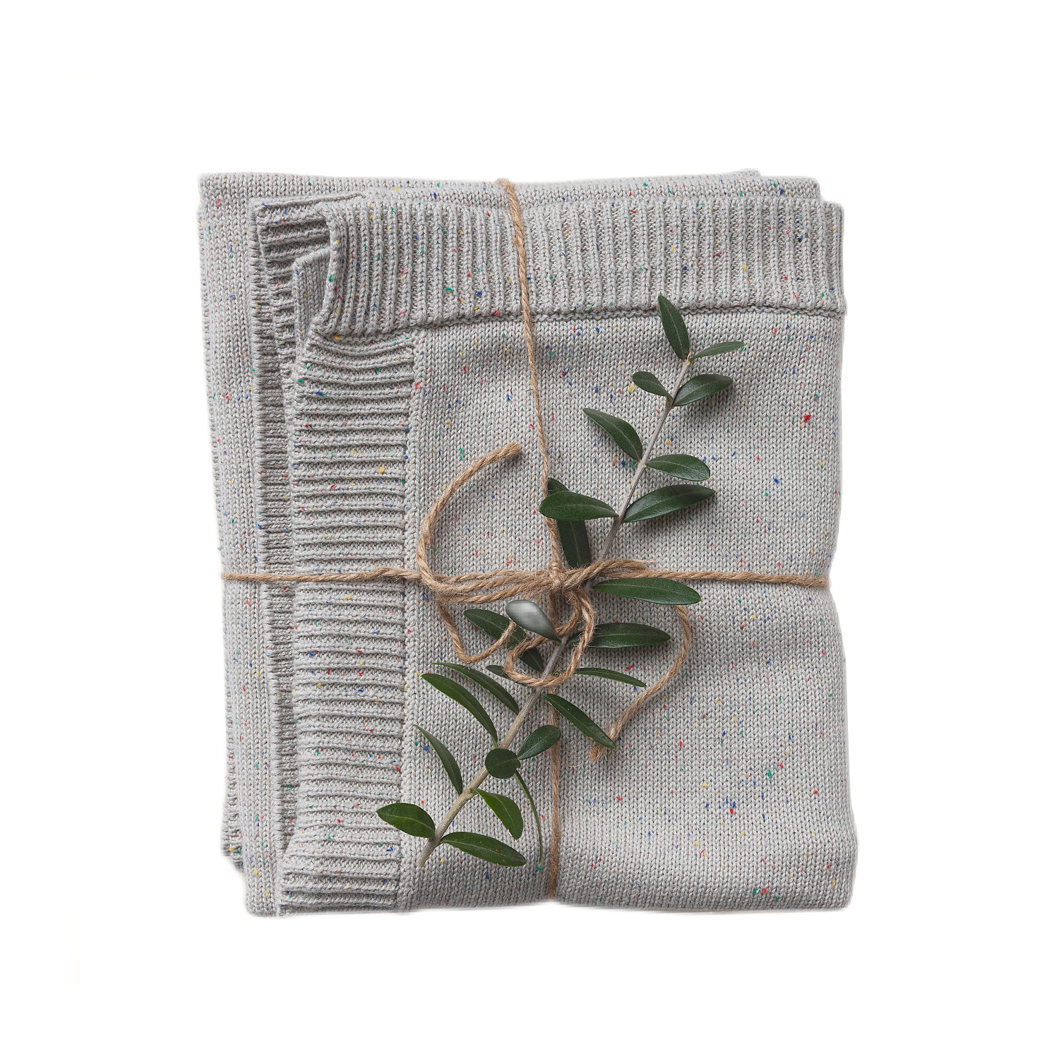 Confetti Speckled Knit Blanket in Smoke