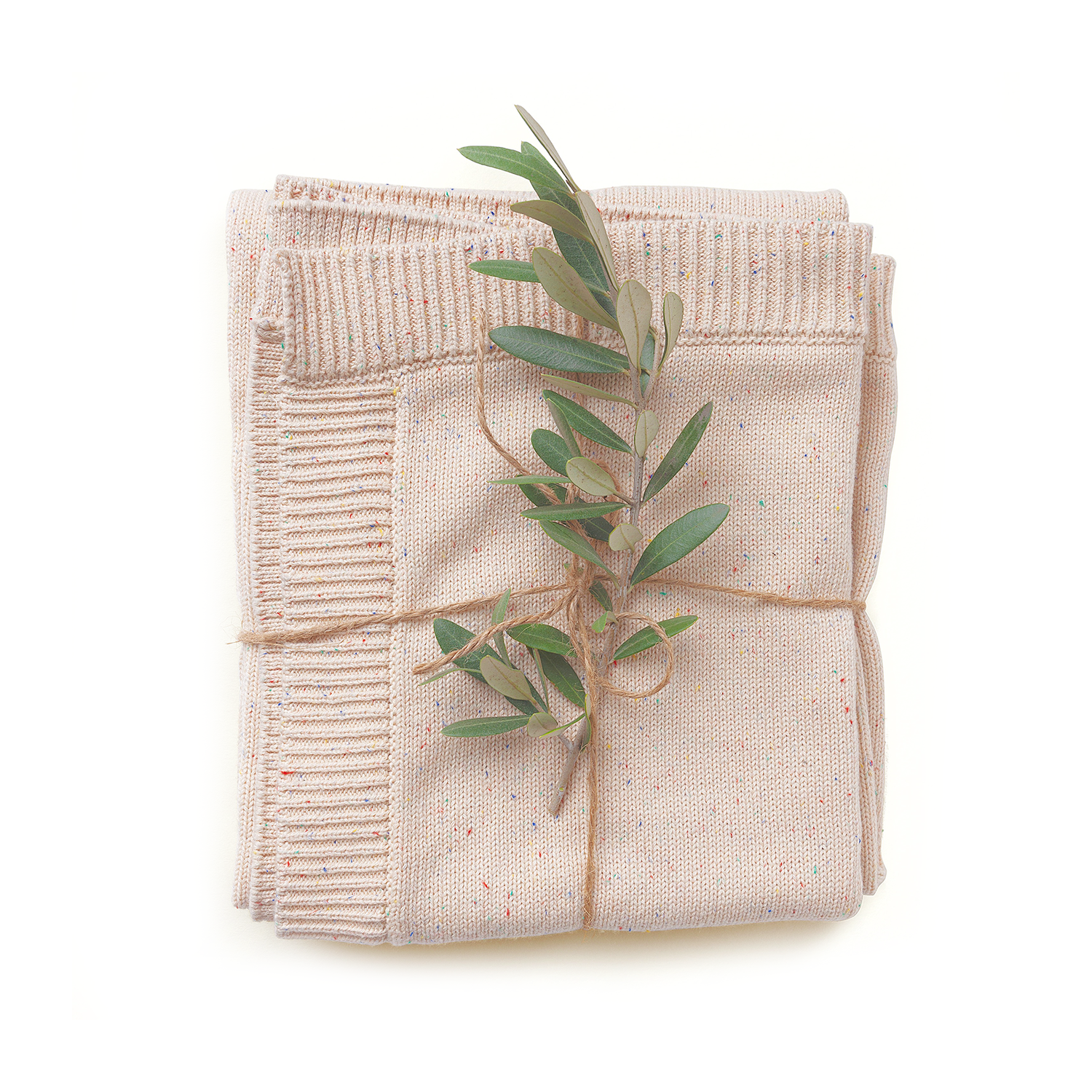Confetti Speckled Knit Blanket in Sand