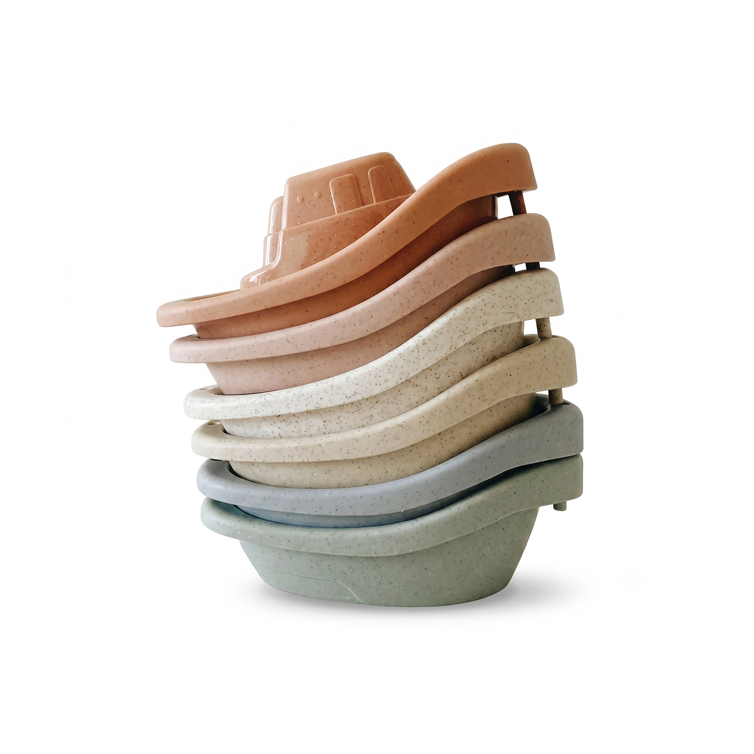 Wheat Straw Bath-Time Boat Toy Set (Set of 6)