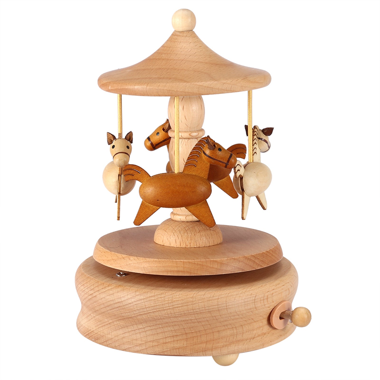Merry Go Round Woodcraft Carousel Music Box